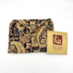Estee Lauder Paisley Pleasures Beauty‎ Roll Travel Makeup Brush Cosmetic Bag